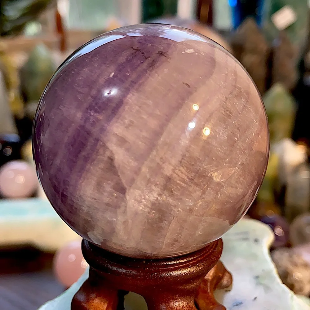 🔥SALE🔥 Purple Fluorite Crystal Sphere With Sparkles! Watch The Video! - Picture 6 of 7